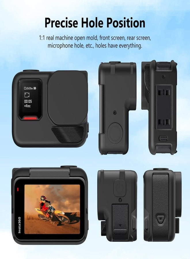 Stoyobe® Silicone Protective Case for Insta360 Ace Pro 2 - Full Body Shockproof Cover with Lens Cap & Wrist Strap, Anti-Scratch Anti-Dust Shell for Diving, Travel, Outdoor Adventures (Black) - Image 5
