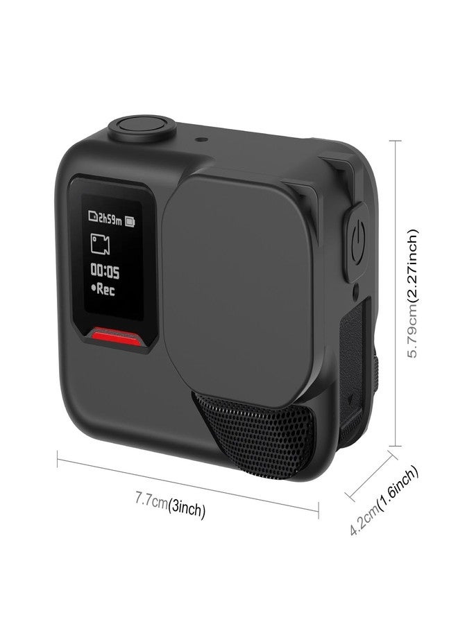 Stoyobe® Silicone Protective Case for Insta360 Ace Pro 2 - Full Body Shockproof Cover with Lens Cap & Wrist Strap, Anti-Scratch Anti-Dust Shell for Diving, Travel, Outdoor Adventures (Black) - Image 2