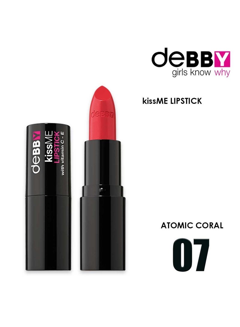 DEBBY KISS ME LIPSTICK - with vitamin C - E 07 ATOMIC CORAL