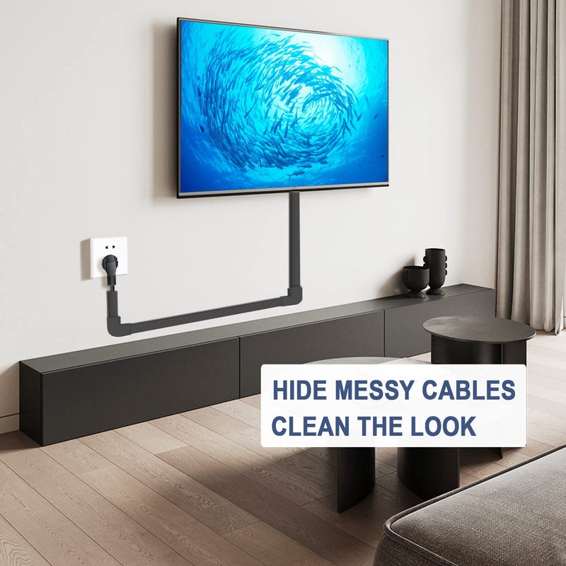 Bestong Cord Cover Raceway Kit - 157" Cable Concealer, Wire Hider for TV Wall Mounting and Wire Management, Black - Image 3