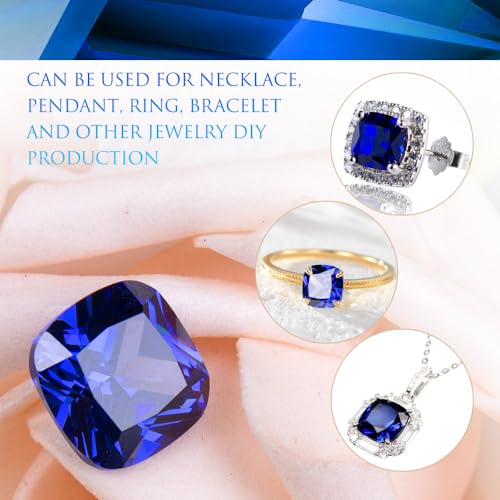 SaiDian 1 Pcs Artificial Blue Tanzanite Stones Cubic Zirconia Loose Gemstone for Women Jewelry Making Ring Necklace Beads Bracelet DIY Craft Making - Image 2