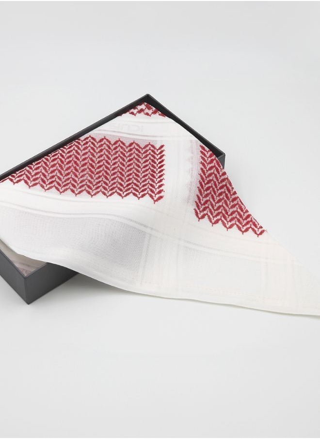 سندي - شماغ سعودي بيات  ( كريمي *أحمر ) - Image 1