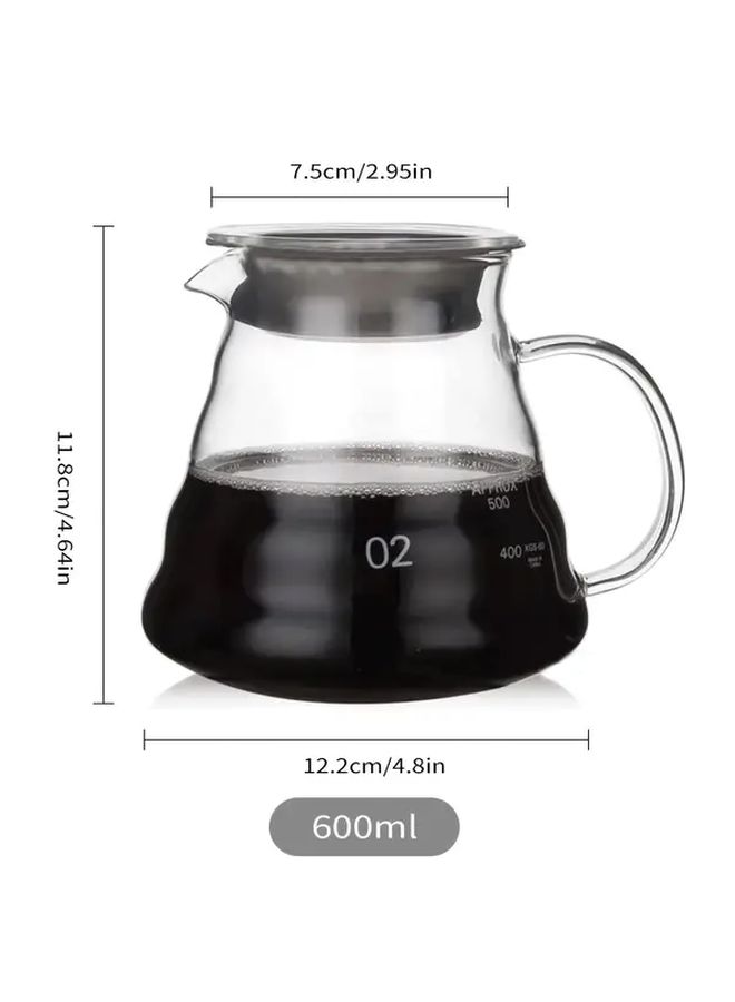 Elegant Clear Glass Coffee Carafe With Lid 20.3oz Heat Resistant Borosilicate Glass For Drip Coffee Maker - Image 5