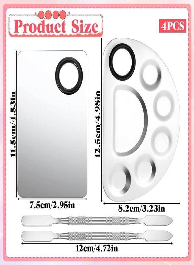 Zyghjort 2 Set Makeup Palette Tray with Spatula, Makeup Mixing Palette - Image 2