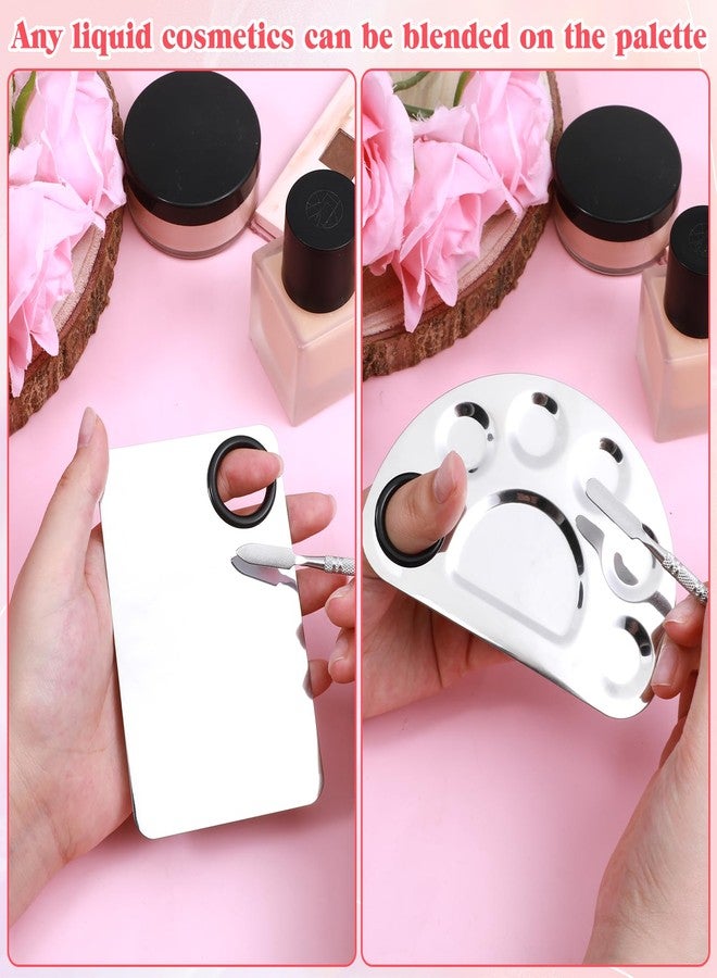 Zyghjort 2 Set Makeup Palette Tray with Spatula, Makeup Mixing Palette - Image 3