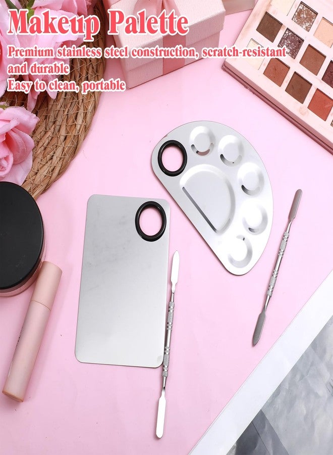 Zyghjort 2 Set Makeup Palette Tray with Spatula, Makeup Mixing Palette - Image 5