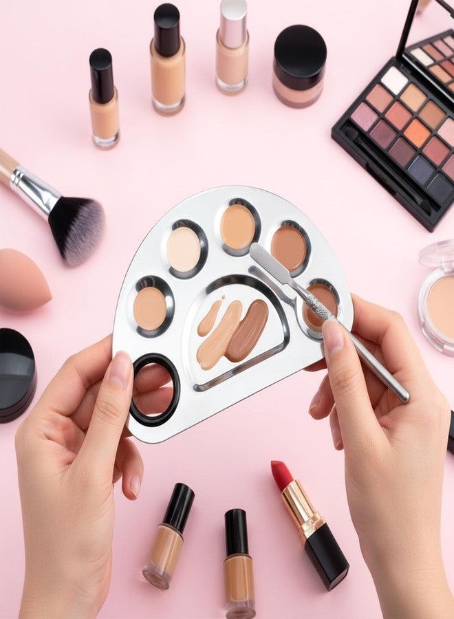 Zyghjort 2 Set Makeup Palette Tray with Spatula, Makeup Mixing Palette - Image 4