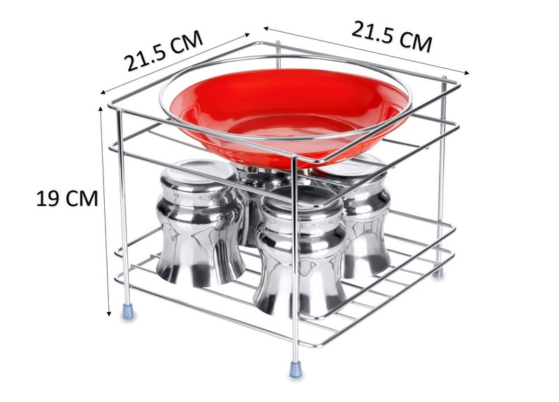 RIOMAX Stainless Steel Round Surface Matka Stand with Tray, Pot Racks, Pot Stand for Water Pot, Multipurpose Rack for Kitchen (Silver, Pack of 1) (Round Surface - Silver) - Image 4