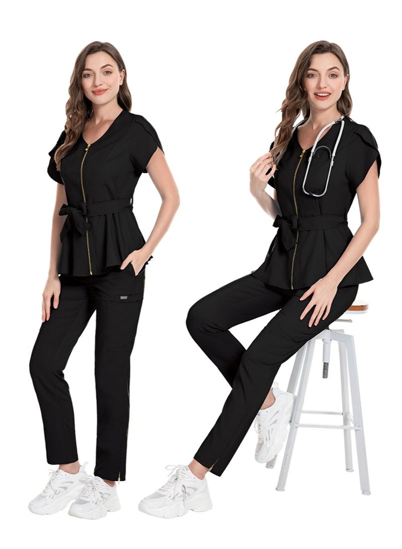 NIBEMINENT Slim Fit Beauty Salon Workwear Medical Scrubs Uniform Women Scrub Set Nursing Accessories Hospital Dental Clinic Surgery Uniform - Image 2