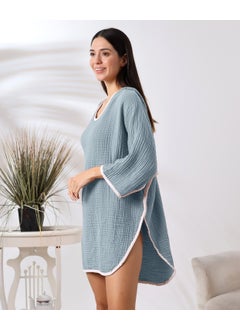 Destiny Hometex 4 Layer Muslin Hooded Adult Women's Poncho  - Image 1