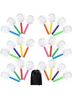 Elcoho 24 Pack Magnifying Glasses For Young People Plastic Colorful Magnifying Glasses For Party Favors Educational Toys With Storage Bag, 8 Colors  - Image 1