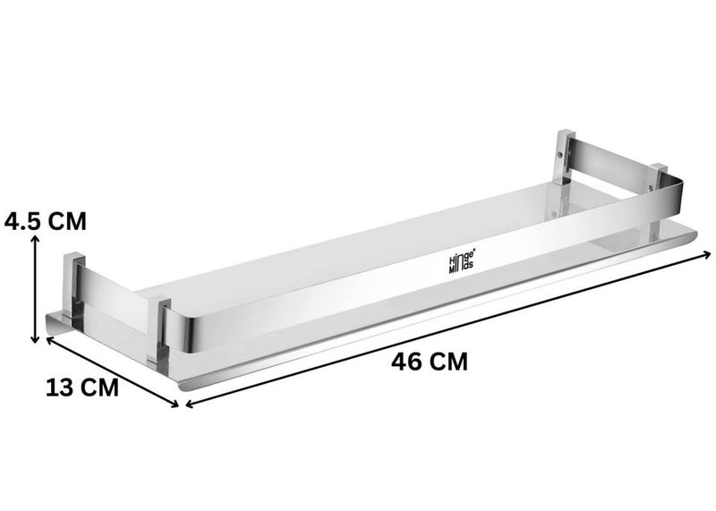 HingeMinds Stainless Steel Bathroom Shelf Organizer, Wall mounted Multipurpose Racks, Hanging Shelves, Accessories, Fittings And Shampoo Holder -Strong, Heavy Duty, Premium Chrome Finish,18 Inch Long. - Image 4