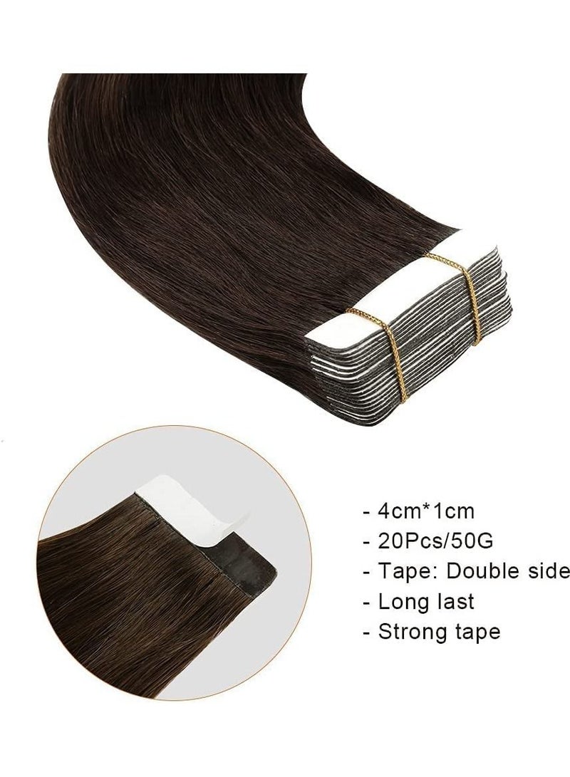 إستيل شريط Estelle غير مرئي في وصلات الشعر وصلات شعر بشري طبيعية 20 قطعة 50 جرام (اللون # 2) - Image 3