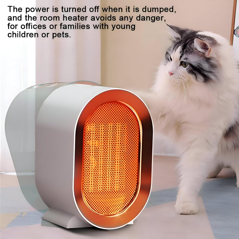 Space Heater - Energy-Saving 1200W Fan Heater with Dual Temperature Control for Small Rooms, Bedrooms, and Offices - White and Green Models (color-white) - Image 4