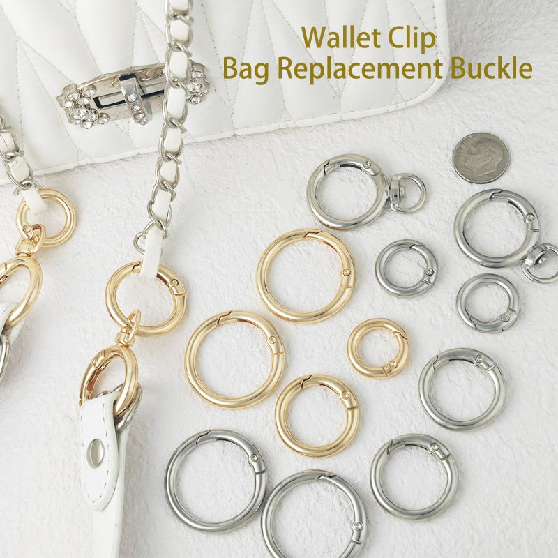 HOLAILS 16PCS Metal Spring O Ring Set, Mixed Sizes Round Carabiner Keychain Snap Hooks for Key Rings, Bags, Dog Tags, Buckle, Paracord, Lanyards, and DIY Repair Crafts (Black) - Image 5