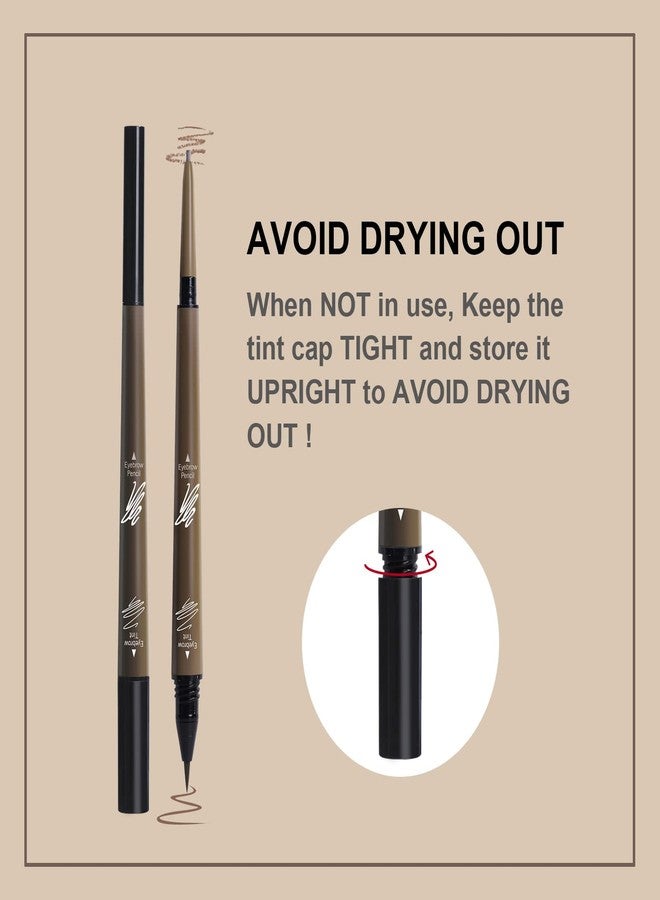 Music Flower 3 Pcs Eyebrow Pencil Set, with 2 Dual Ended Waterproof & Long Lasting Liquid Eyebrow Pen and with 1 Eyebrow Brush, Brown - Image 5