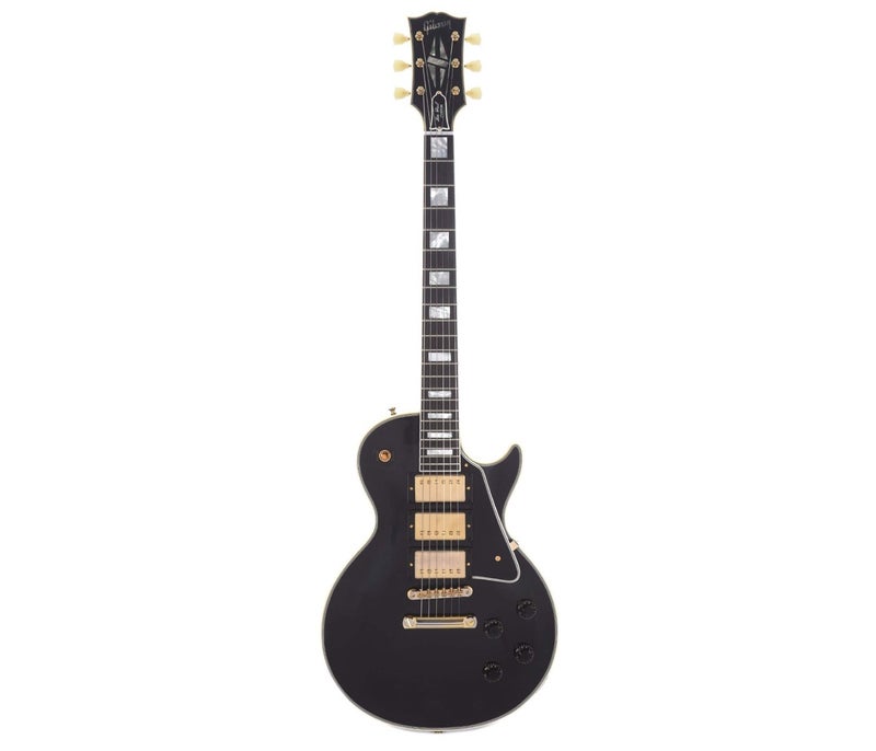 Gibson Custom Shop LPB357VOEBGH1 1957 Les Paul Custom Reissue 3-Pickup VOS Electric Guitar - Ebony - Image 4