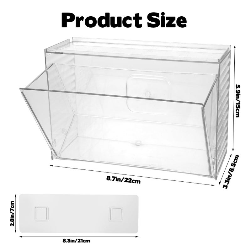 Rainmae Dishwasher Detergent Pod Holder Clear Acrylic Wall Mounted Large laundry Pods Under Sink Storage Case Candy Organizer Cleaning Supplies Container with Divide for Home Kitchen Office Cabinet - Image 3