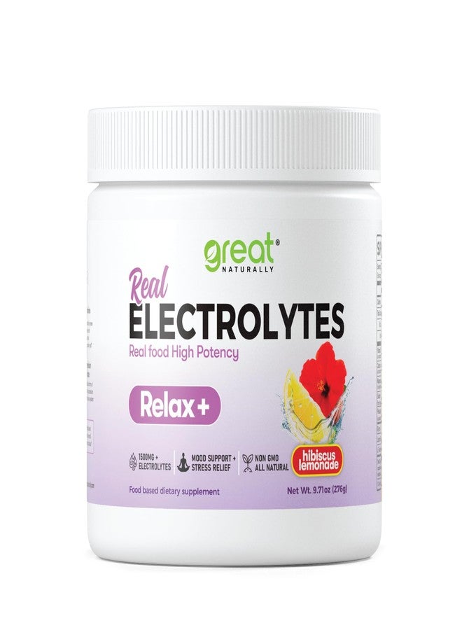 Great Naturally مكمل غذائي مهدئ بنكهة الكركديه والليمون من ريلاكس+: ترطيب ودعم للمزاج للاسترخاء وتخفيف التوتر ودعم الغدة الكظرية والكورتيزول - يحتوي على جليسين، إل-ثيانين، بلسم الليمون - صنع في الولايات المتحدة الأمريكية - Image 1