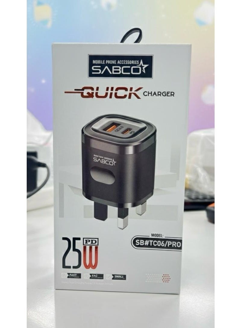 شاحن سريع ثنائي المنافذ بقدرة 25 واط | محول طاقة USB و USB-C - Image 5