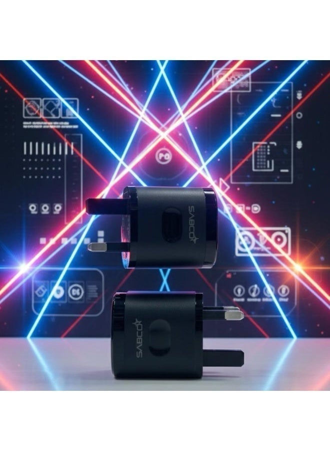شاحن سريع ثنائي المنافذ بقدرة 25 واط | محول طاقة USB و USB-C - Image 2