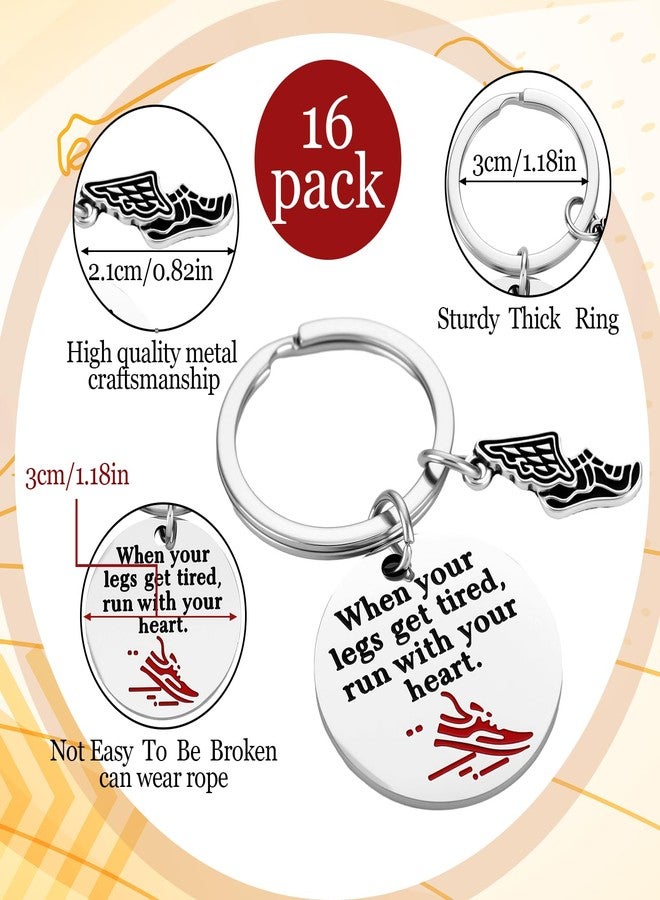 Tondiamo 32 Pcs Cross Country Gift Bulk Track and Field Accessories Stainless Steel Adjustable Bracelet and Keychain Running Gifts for Women Men Adult Training - Image 2