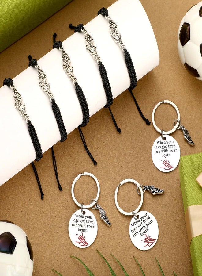 Tondiamo 32 Pcs Cross Country Gift Bulk Track and Field Accessories Stainless Steel Adjustable Bracelet and Keychain Running Gifts for Women Men Adult Training - Image 4