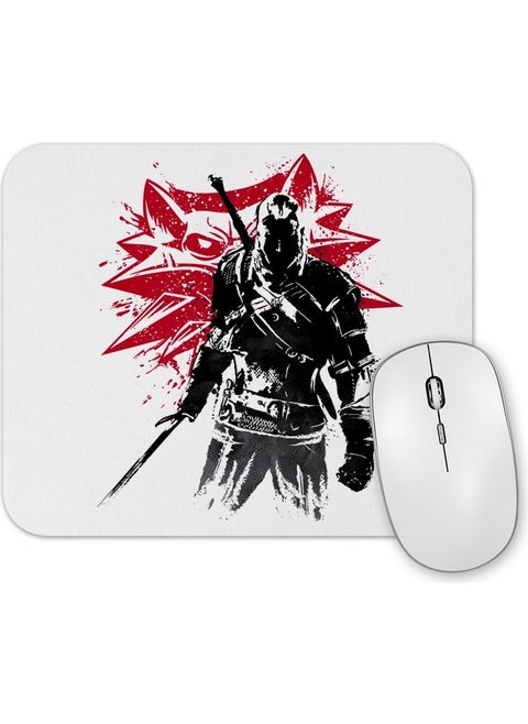 Print Shop The Witcher Wolf Silhouette Mouse Pad