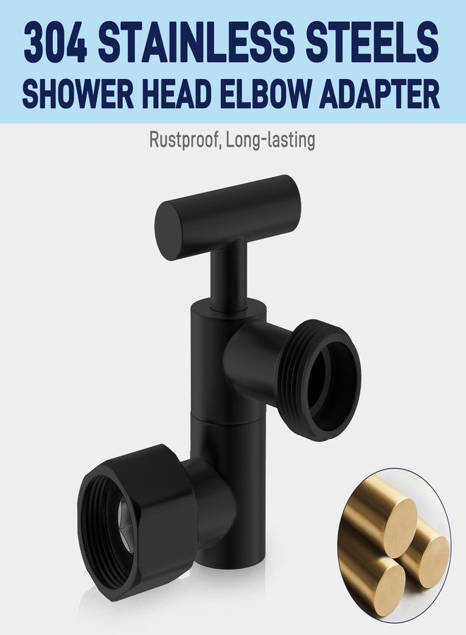 YDmeet All Metal Shower Head Adapter, 360 ° Adjustable Shower Head Extension Arm Connector for Shower Heads- Black - Image 4