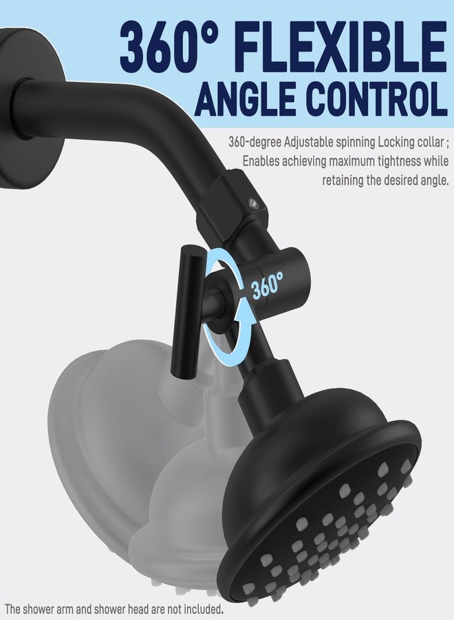 YDmeet All Metal Shower Head Adapter, 360 ° Adjustable Shower Head Extension Arm Connector for Shower Heads- Black - Image 2