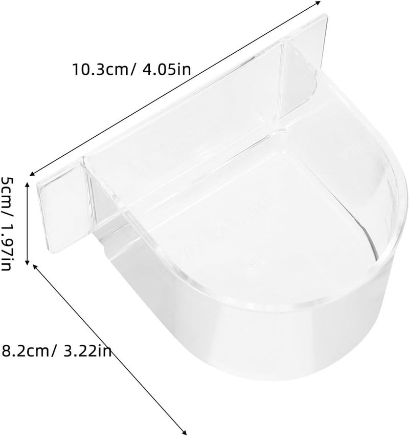 2pcs Bird Cage Food Container with Thickened Semi-Circular Feeding Bowl, Pet Bird Food Box Compatible with Parrots and Pigeons for Cage Feeding Supplies - Image 2