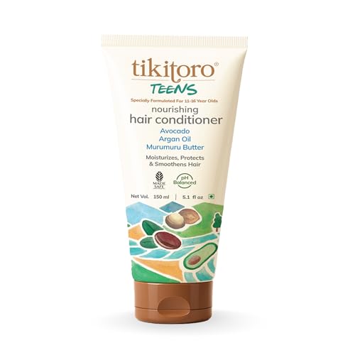 Tikitoro Teens Nourishing Hair Conditioner with Avocado, Argan Oil and Murumuru Butter | Lightweight Conditioner | Controls Frizz & Smoothens Hair - (Age: 11+) (150 ml × 1) - Image 1
