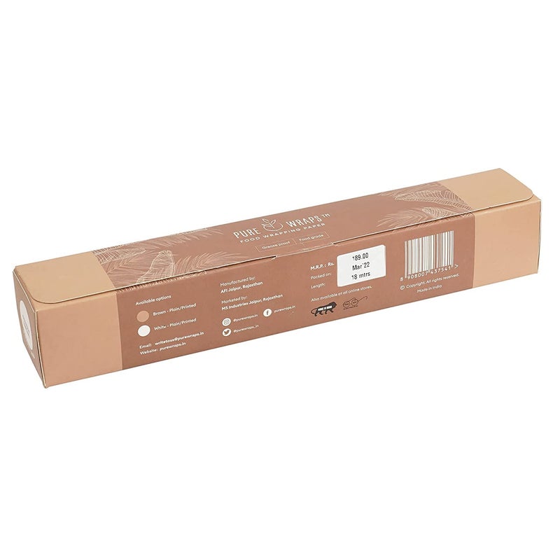 PureWraps Pure Wraps Printed Food Wrapping Paper 18 Metres | Butter Paper Roll | Non Sticky | Roti, Paratha & Sandwich Paper | 100% Hygicenic - Image 5