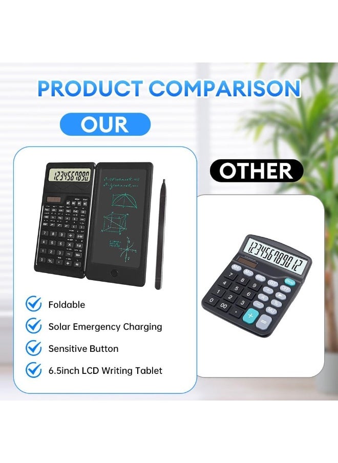 Arabest Advanced Scientific Calculator with 450 Functions, 4-Line Display, Battery Powered, Notepad and Erasable LCD Writing Tablet, Ideal for Professional and Students in Middle School, High School  - Image 2