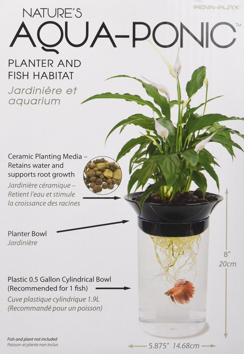 Penn Plax Penn-Plax (APON1) Aquaponic Planter and Aquarium for Betta Fish Tank Promotes Healthy Hydroponic Environment for Plants and Fish - Image 4
