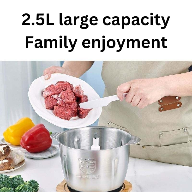 REMICH Meat Grinder Household MultiFunction Minced Vegetable Filling Cooking Machine 25L Mincer Electric Multi Chopper with 2 Speed Levels 800W Food Chopper Vegetable Fruit Onion Cutter - Image 4