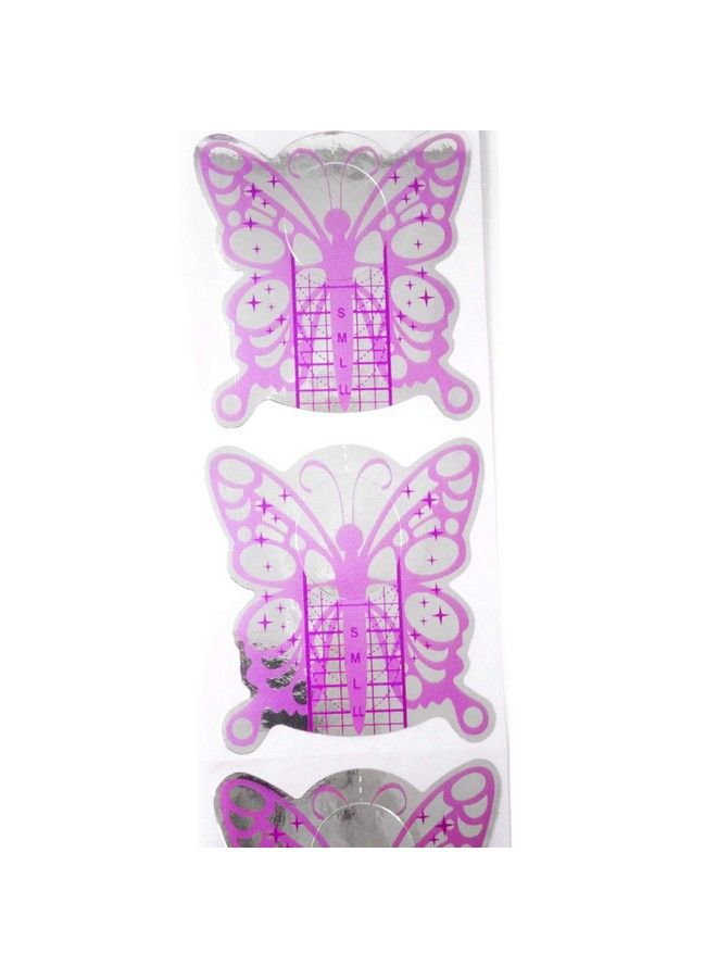 HONBAY 100Pcs Butterflyshaped Acrylic Nailuv Gel Nail Extension Tips Form Guide Stickers - Image 5