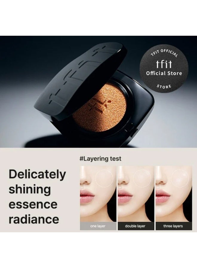 TFIT Layering Fit Glow Pillow EX - SPF 50+/PA++++, Glow Finish, Lightweight, Natural Coverage, Korean Makeup (N1.5 Suede, 12g) - Image 2