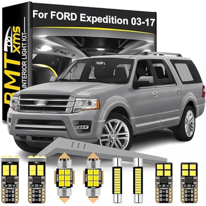 BMT xms طقم إضاءة داخلية LED مكون من 18 قطعة بديلة لسيارة فورد إكسبيديشن 2003-2017، مصابيح بيضاء باردة 6000 كلفن - Image 1