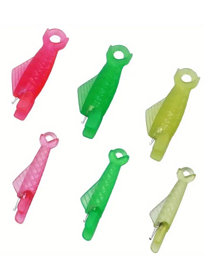 Goolsky 3 pcs, Plastic Needle Threader For Sewing Machine, Mini Automatic Sewing Needle Threader, Fish Shaped Sewing Needle Threader Tool, For Small-Eye Needle Work, Embroidery, DIY Sewing Art Craft, Quickly Thread Your Hand Sewing Needles With Ease (Random Color) - Image 4