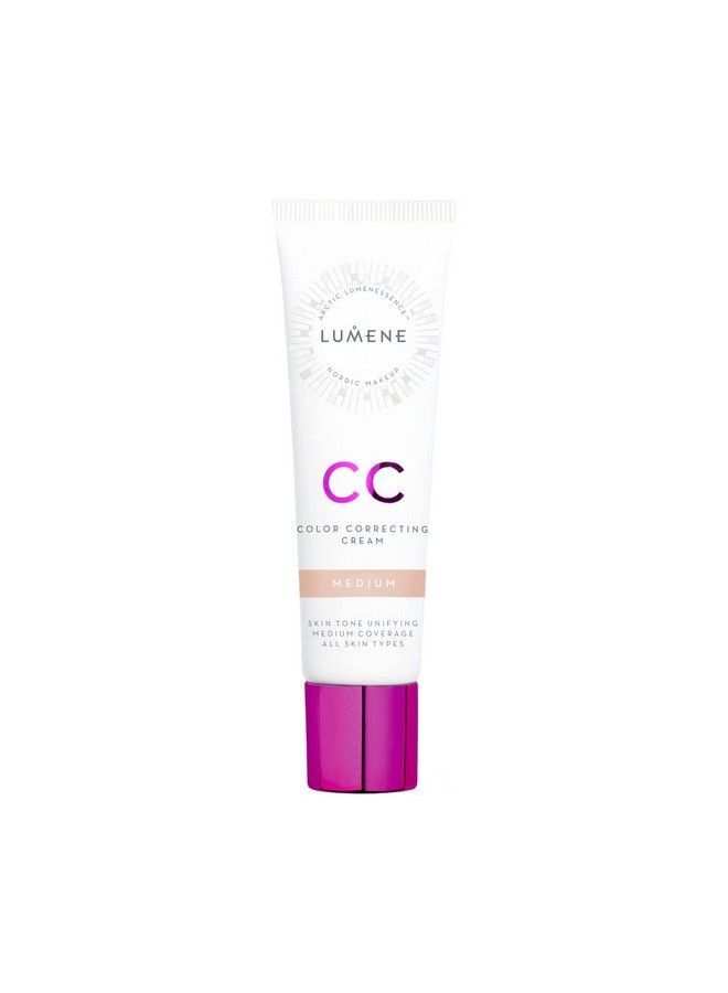 Lumene Color Correcting CC Cream Medium Coverage Lightweight Foundation Redness Reducing CC Cream Foundation for Even Skin Tone + Naturally Glowing Skin Medium (1 fl oz) - Image 2