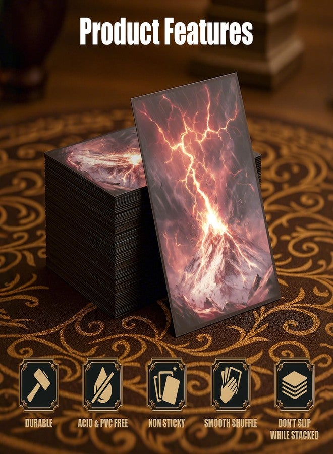 Kiiransr MTG Card Sleeves - Burst Lightning Bolt - Ultra Clear Front & Matte Finish Back, 100 Count Standard Size Matte Art Sleeve for Magic The Gathering, Plastic Collectible Trading Card Holders - Image 5