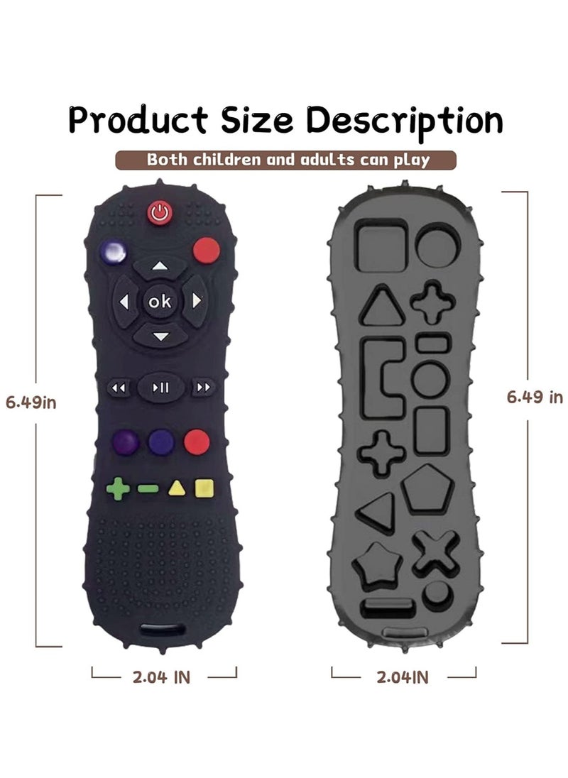 Gonice - Remote teether for Baby, Soft Chew Toys with TV Remote Control Shape, Early Educational Sensory Toy for Babies Teething Relief and Soothe Sore Gum Infant Teether for 3-12 Months Black New Upgrade - Image 1