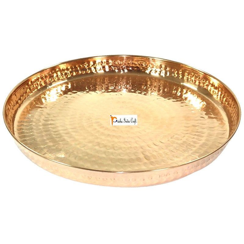 Prisha India Craft Prisha India Craft Copper Dinner Thali Set Set of 50 Brown  - Image 2