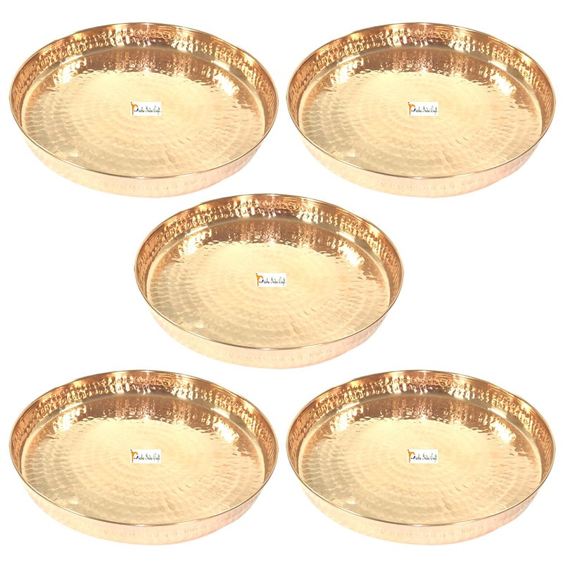 Prisha India Craft Prisha India Craft Copper Dinner Thali Set Set of 50 Brown  - Image 4