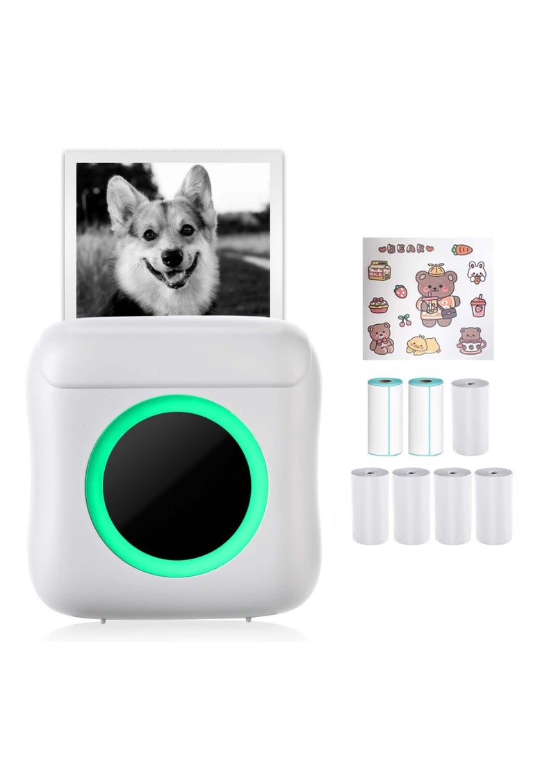 Mini Pocket Printer, Wireless Bluetooth Thermal Printer for iPhone & Android, Portable Inkless Label Printer for Photos Pictures Receipt Memos Notes Work List