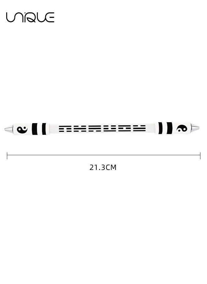 Unique 2 Pieces Finger Spinning Pen, Rolling Pen Game Stunt Pen with Tutorial, Release Stress Training Brain for Kids Adult Students Beginners (Black and White)  - Image 2