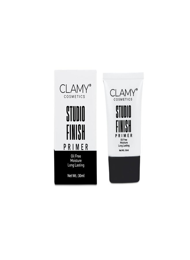 Clamy Primer Studio Finish | 3 in 1 Oil Free, Moisturising, Long Lasting 30ml | Minimises Pores | Long-Lasting Base | All Skin Types | - Image 3