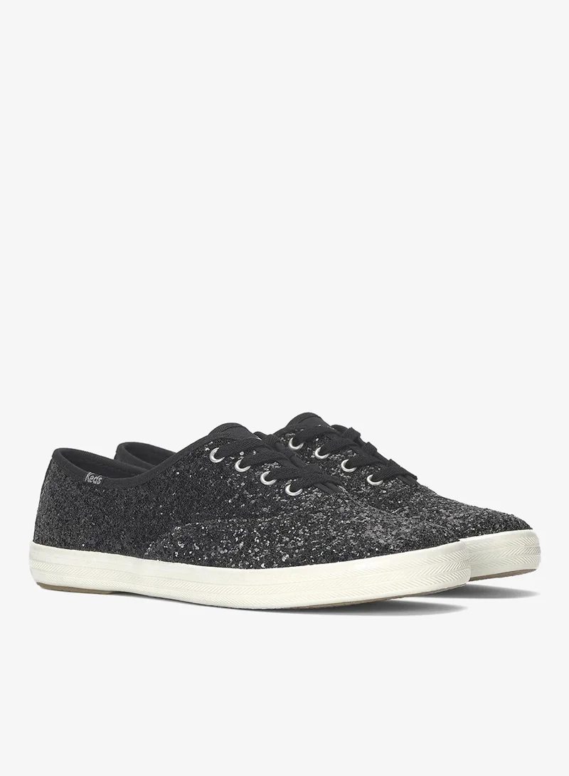 Keds black Keds Women's Champion Lace Up Glitter Textile Casual Sneaker Black for Women | Best Price UAE