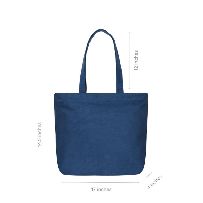 EcoRight Large Canvas Tote Bag for Women, Tote Handbags for Women with Zipper & Inner Pocket for College, Shopping, Office - Image 4